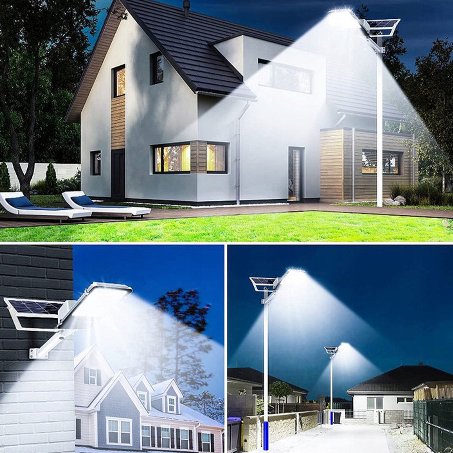 Võimas päikeseenergial töötav lamp, hämardusandur, kaugjuhtimispult, Vögler Professional 1200W