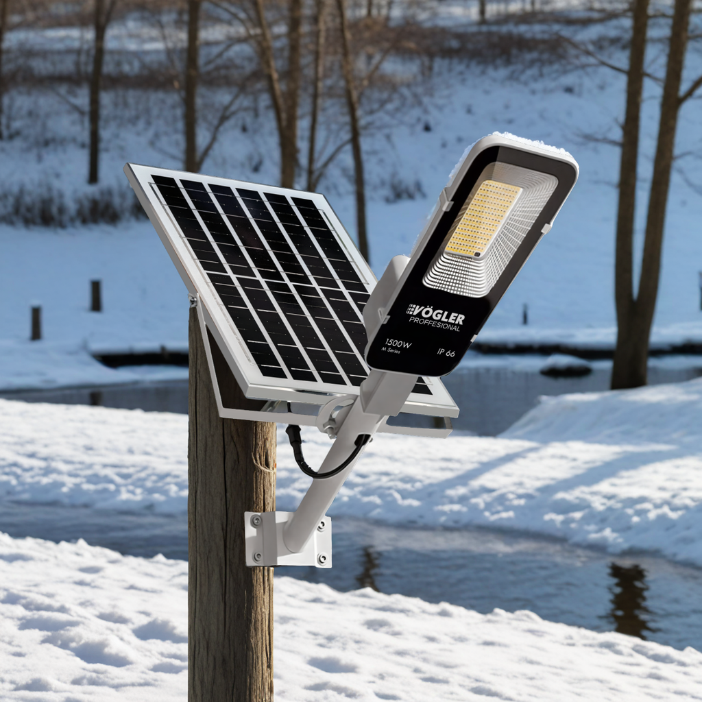 Võimas päikeseenergial töötav lamp, hämardusandur, kaugjuhtimispult, Vögler Professional 1500W