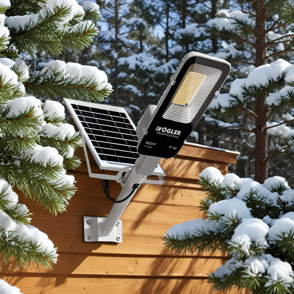 Võimas päikeseenergial töötav lamp, hämardusandur, kaugjuhtimispult, Vögler Professional 800W